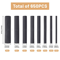 650Pcs PE Plastic Insulating Heat Shrink Tubing&nbsp;FIND-WH0816-218