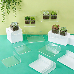 16 Sets 2 Styles Acrylic Floating Hanging Shelves&nbsp;ODIS-OC0002-04
