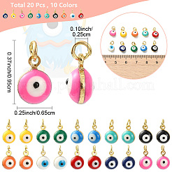 20Pcs 10 Colors Brass Enamel Charms&nbsp;KK-YW0004-69