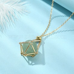 Brass Macrame Pouch Empty Stone Holder for Pendant Necklaces Making&nbsp;NJEW-TA00110