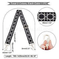 2Pcs 2 Colors Adjustable Polyester Geometric Pattern Bag Straps&nbsp;FIND-PH0003-73
