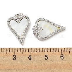 Brass Micro Pave Clear Cubic Zirconia Pendants&nbsp;X-KK-L211-015P-01