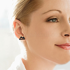 4 Pair 4 Colors Stainless Ssteel Hollow Out Mountain Stud Earrings for Women&nbsp;EJEW-AN0002-72
