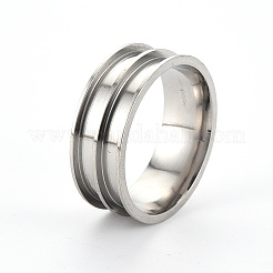 Tarnish Resistant 201 Stainless Steel Ring Core Blank for Inlay Jewelry Making&nbsp;RJEW-ZX002-05-9