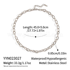 8.5MM 304 Stainless Steel Textured Cable Chain Necklaces for Women Men&nbsp;LE0950