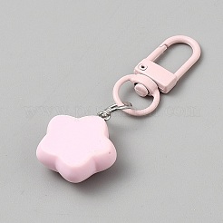 Resin Pendant Keychains&nbsp;KEYC-WH0053-024A-04