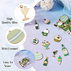 34Pcs 17 Styles Food Theme Alloy Enamel Pendants&nbsp;ENAM-TA0003-65