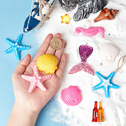 8 Sets 4 Style Resin Pendant Ornaments&nbsp;HJEW-GL0001-04
