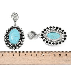 Alloy Synthetic Turquoise Dangle Stud Earrings&nbsp;EJEW-U053-01AS