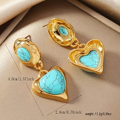 Alloy Dangle Stud Earrings&nbsp;UQ1707-4