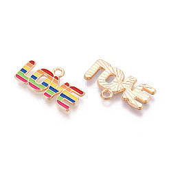 Rainbow Color Pride Alloy Enamel Pendants&nbsp;ENAM-K067-19