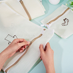 3Pcs 3 Styles Polyester Mesh Zipper Laundry Bags&nbsp;ABAG-TA0002-22