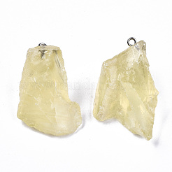 Natural Lemon Quartz Pendants&nbsp;G-N332-023-04