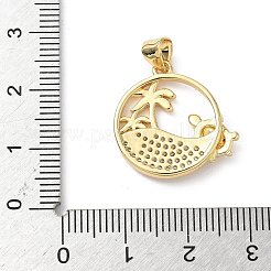 Brass Micro Pave Cubic Zirconia Pendants&nbsp;KK-S337-08G-H