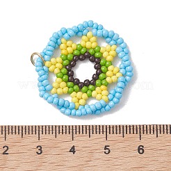 Glass Seed Bead Pendants&nbsp;PALLOY-MZ01320-02