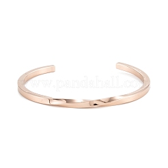 Ion Plating(IP) 304 Stainless Steel Cuff Bangles&nbsp;BJEW-K222-02RG