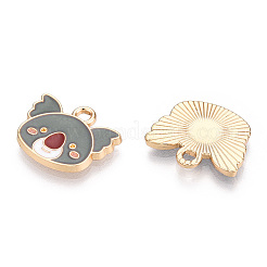 Light Gold Plated Alloy Enamel Charms&nbsp;ENAM-T009-79A-RS