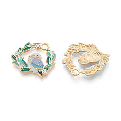 Alloy Rhinestone and Enamel Pendants&nbsp;ENAM-T022-51KCG