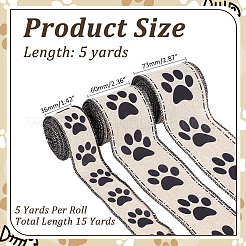 3Rolls 3 Styles Pet Theme Polyester Ribbons&nbsp;SRIB-ME0001-26