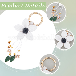 Leather and Alloy Keychain&nbsp;HJEW-WH20022-04A-01