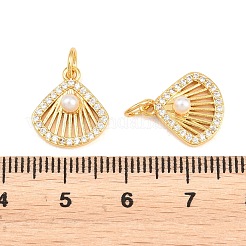 Brass Micro Pave Clear Cubic Zirconia Charms&nbsp;ZIRC-F148-13A-G