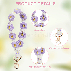 2Pcs 2 Colors Cotton Rope Alloy Pendant Decorations&nbsp;KEYC-CN0001-06