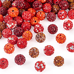 100Pcs 5 Colors Pave Disco Ball Beads&nbsp;RB-TA0001-25