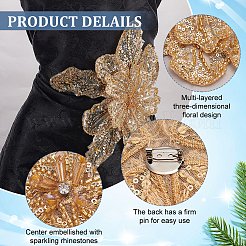Resin Polyester Flowers for Accessory Clothes&nbsp;DIY-WH0037-48A-02