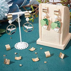 20Pcs Brass Curved Rectangle Stud Earring Findings&nbsp;KK-BBC0004-90