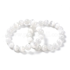 Natural Selenite Beaded Stretch Bracelets&nbsp;BJEW-F414-01C-01