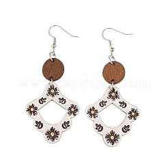 Bohemian Wood & Zinc Alloy Dangle Earrings for Women&nbsp;WGF17A7-01