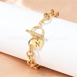 Golden 304 Stainless Steel Charm Bracelets&nbsp;NJEW-K284-01G-N