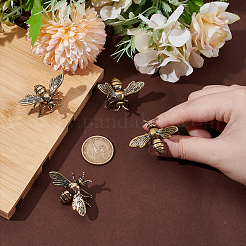 Brass Figure Bees Display Decorations&nbsp;DJEW-WH0015-153