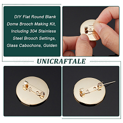 DIY Flat Round Blank Dome Brooch Making Kit&nbsp;DIY-UN0050-22G