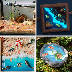 12Pcs Luminous Translucent Resin Sea Animal Cabochons&nbsp;RESI-TA0004-56A
