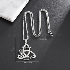 Viking Triskelion Knot Moon 201 Stainless Steel Pendant Necklaces for Men&nbsp;FS-WG9ED82-01