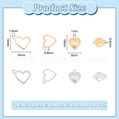 120Pcs 4 Style 304 Stainless Steel Charms&nbsp;STAS-UN0052-25