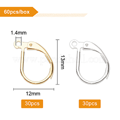 2 Color 60PCS Brass Leverback Earring Findings&nbsp;KK-BC0002-34