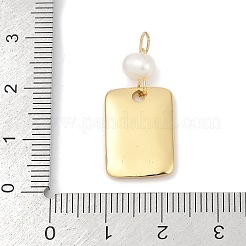 Natural Cultured Freshwater Pearl & Brass Pendants&nbsp;KK-U062-08G