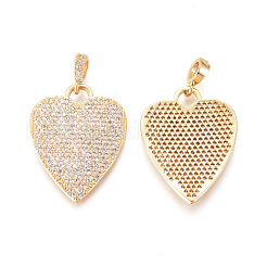 Brass Micro Pave Cubic Zirconia Pendants&nbsp;KK-D159-24G