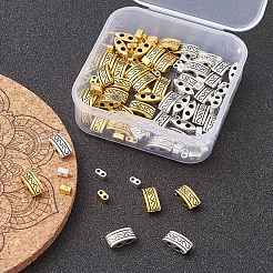 100Pcs 4 Style Non-magnetic Synthetic Hematite & Tibetan Style Alloy Multi-Strand Links&nbsp;DIY-YW0007-28