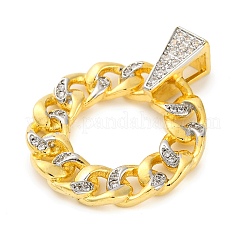 Rack Plating Brass Micro Pave Cubic Zirconia Pendants&nbsp;KK-M021-08G-02