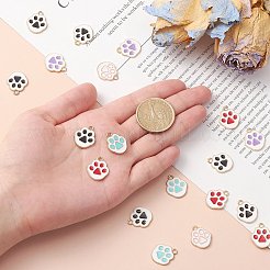 50Pcs 5 Colors Alloy Enamel Pendants&nbsp;ENAM-CJ0004-27