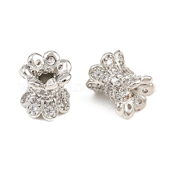 Brass Micro Pave Clear Cubic Zirconia Beads&nbsp;CU-CBA6A75-11P
