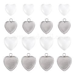 DIY 304 Stainless Steel Heart Pendant Making Kits&nbsp;DIY-TA0014-45
