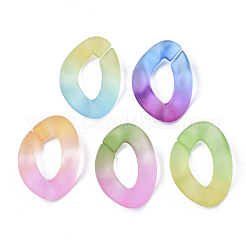 Spray Painted Two Tone Transparent Acrylic Linking Rings&nbsp;OACR-S036-001B-N