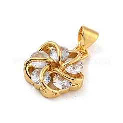 Rack Plating Brass Micro Pave Cubic Zirconia Pendants&nbsp;KK-G513-20G