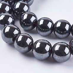 Non-magnetic Synthetic Hematite Bead Strands&nbsp;G-R193-19-10mm