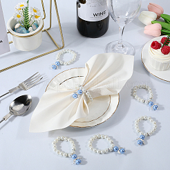 Glass Pearl Beaded Napkin Rings&nbsp;AJEW-SC00030