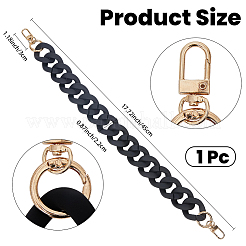 1Pc Black Frosted Opaque Acrylic Cuban Link Chain Bag Handles&nbsp;FIND-CN0002-55
